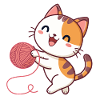 Kawaii Kitten and Pink Ball