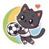 Black Sports Kitten and Soccer
