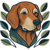 Beagle in leaf branch style
