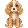 Süßer Cocker Spaniel-Welpe Cartoon