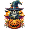 Skeleton with pumpkin