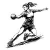 Dynamic handball player illustration