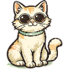 Kitten with retro sunglasses