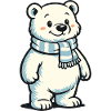 Polar bear with scarf