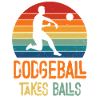 Dodgeball Takes Balls Retro Rainbow