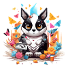 Kuschelhusky im Farbenstrauß