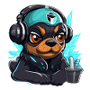 TechDog Neon Headphone Motif