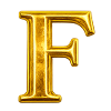 Ornement doré lettre F