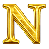 Golden N lettering motif