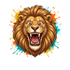 Lion Head Paint Splash