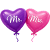 Heart balloons Mr and Mrs