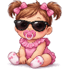 Bambina con gli occhiali da sole