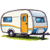 Retro Caravan Travel Illustration