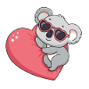 Koala Heart Glasses Kawaii