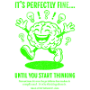 Green Brain Cartoon Thinking