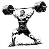 Strongman Weight Lifting Illustration