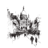 City silhouette with dome