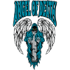 Todesengel-Wappen mit blauen Flügeln