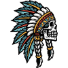 Skull Headdress Tribal Tattoo