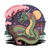 Dragon Sakura under the moon
