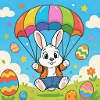 Osterhase mit Fallschirm