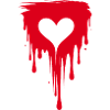 Cuore con illustrazione in stile graffiti a colori rossi