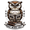 Wise owl reading book