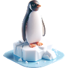Pinguin auf Eisblock 3D