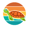 Cute Sea Turtle Retro Sunset Design