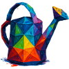 Geometrische Gießkanne – Low-Poly-Gartendesign