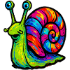 Regenbogen-Mehrfarbige Psychedelische Schnecke