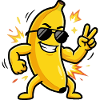 Banana with sunglasses