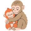 Hugging Monkey Duo