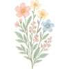 Pastell-Wildblumen Wasserfarben