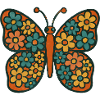 Butterfly with floral pattern