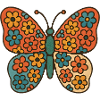 Butterfly with floral pattern