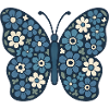 Blue Blossoms Butterfly Floral