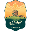 Vilnius Gediminas Turm Retro Reiseabzeichen