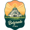 Belgrader Saint Sava Retro Sonnenuntergangs-Reiseabzeichen