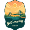 Göteborg Sveriges retro solnedgångsmärke
