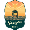 Sarajevo Sebilj Fountain Retro Sunset Badge