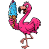 Süßer Flamingo Eiskreme Sommer Cartoon Nachtisch
