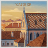 Zagreb Dachlandschaft im Abendlicht