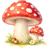 Paddepilillustration Rød svamp Naturmotiv