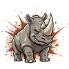 Powerful Rhino Cartoon