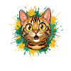 Katzenkopf Farbexplosion Illustration