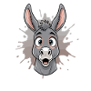 Cartoon Donkey in Spritz Splash