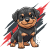 Cuddly puppy Rottweiler cartoon