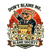 Blame Society Pig Cartoon Tee