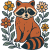 Roter Panda im Blumenkreis
